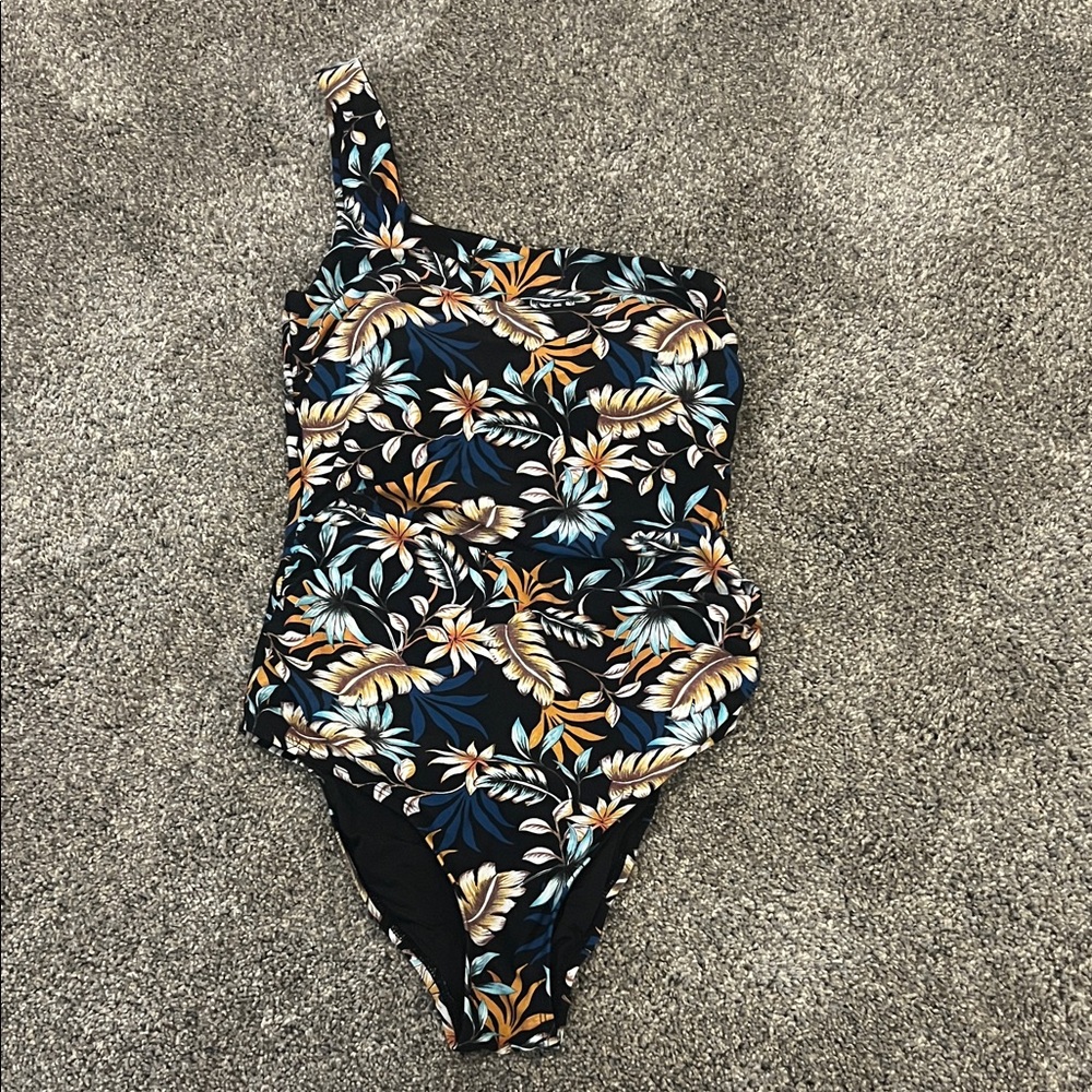 Tropical Floral One Shoulder Swimsuit